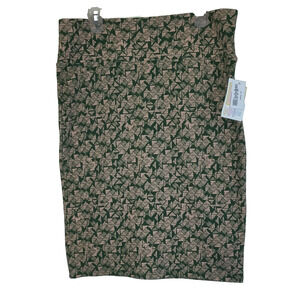 Lularoe Cassie Pencil Skirt Green & Beige Geometric Pattern Sz XL New NWT Comfy